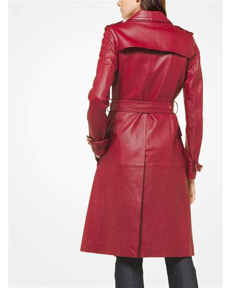 michael kors red patent leather coat|Michael Kors red jacket.